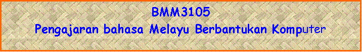 Text Box: BMM3105Pengajaran Bahasa Melayu Berbantukan Komputer